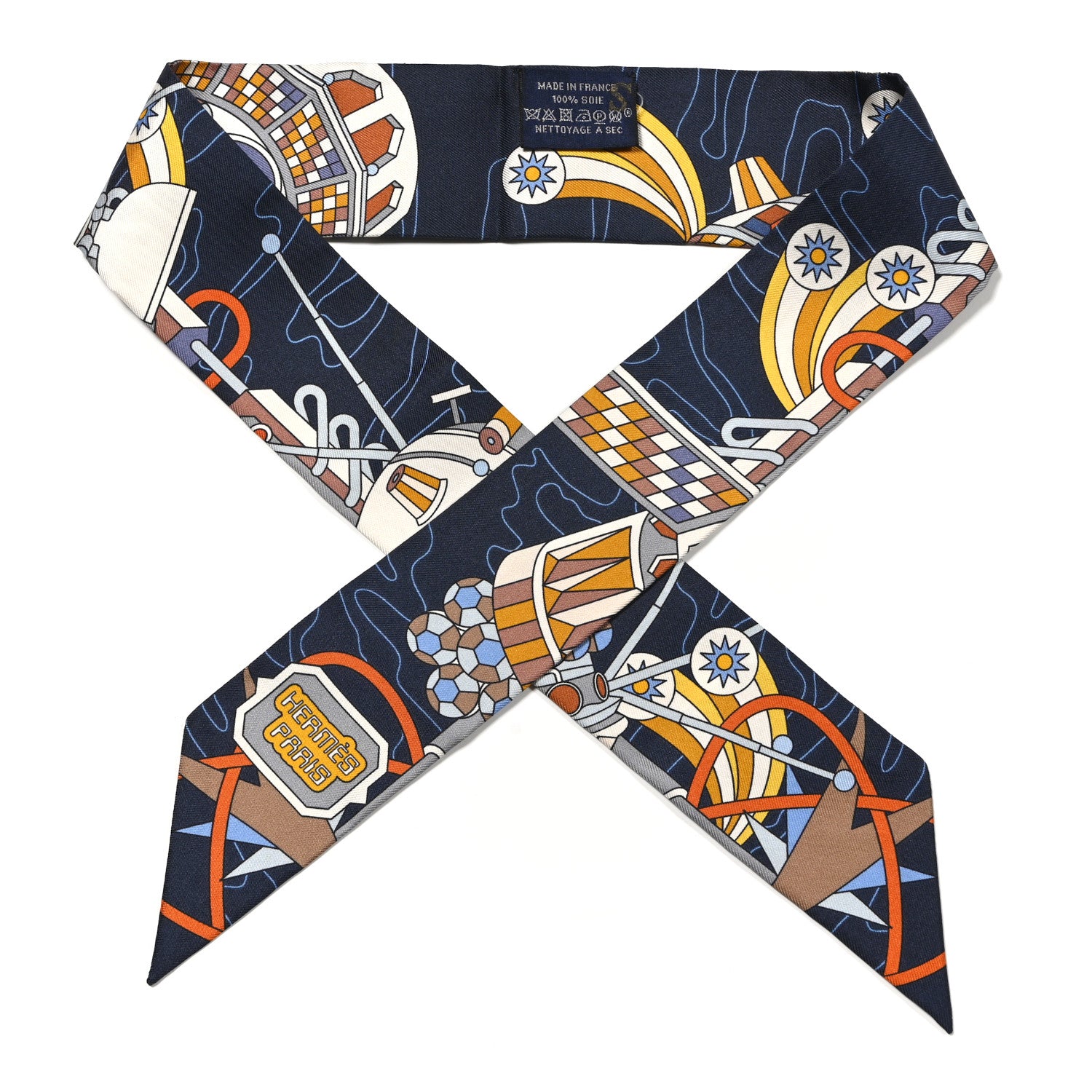 Hermes Silk Odyssey Twilly Marine Gold Ciel Marine Gold Ciel 1 of 6