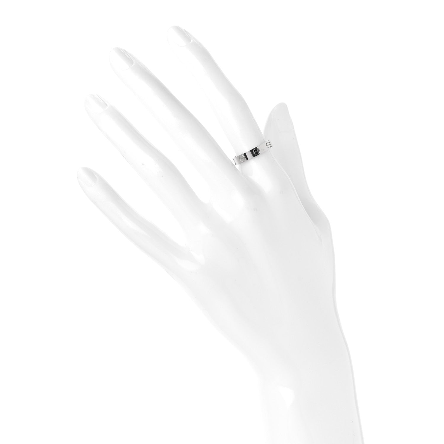 Cartier 18K White Gold 3.5mm LOVE Wedding Band Ring 50 5.25 2 of 5