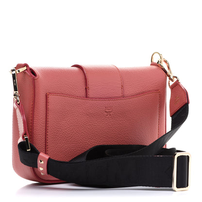 MCM Calfskin Studded Shoulder Bag Pink 3 of 12