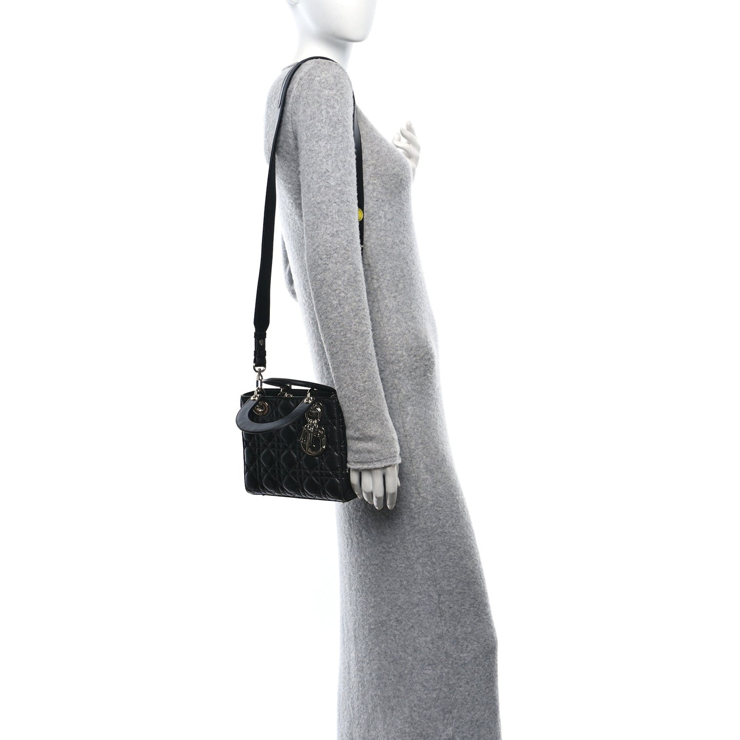Lambskin Cannage Small Lucky Badges My Lady Dior Black