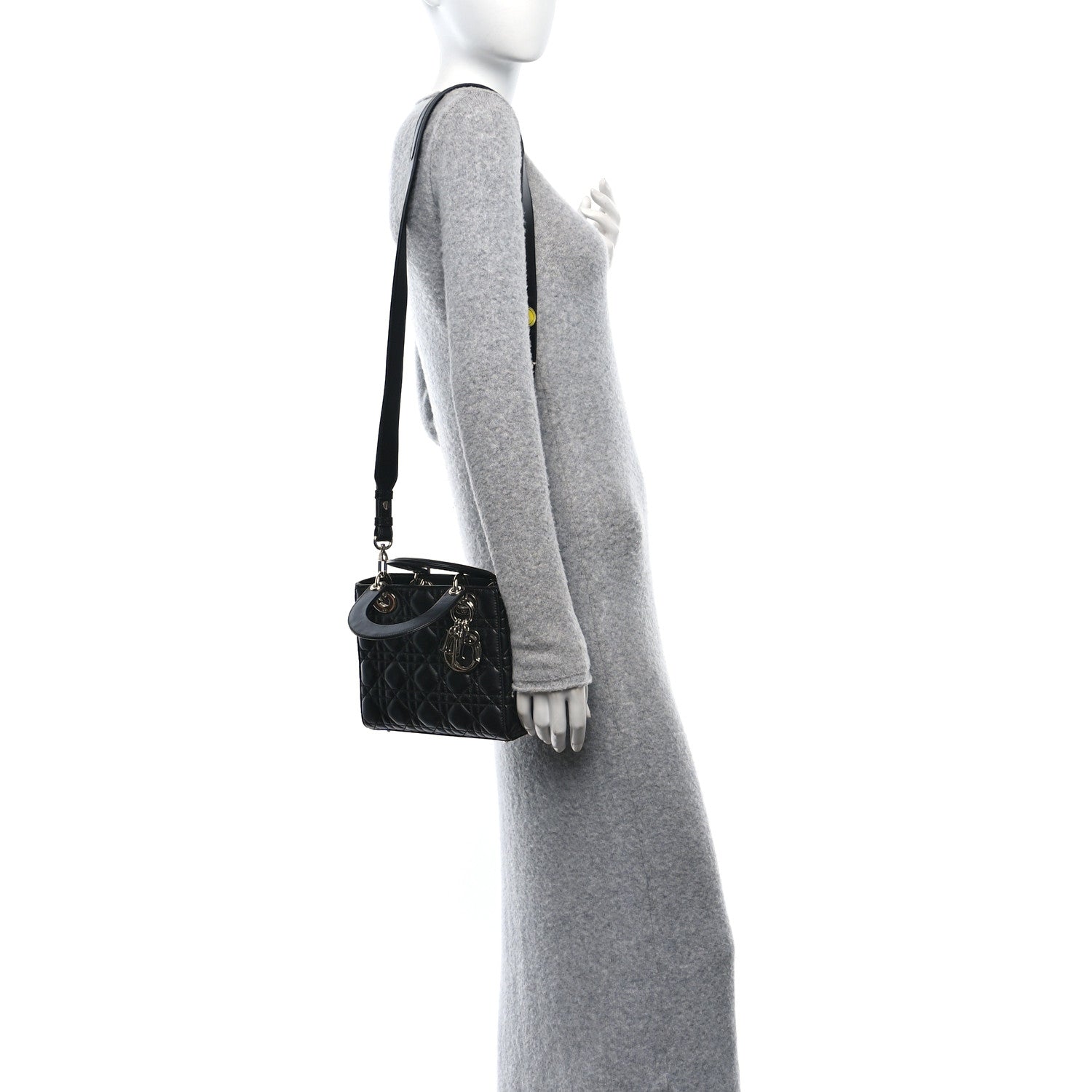 Christian Dior Lambskin Cannage Small Lucky Badges My Lady Dior Black 2 of 10