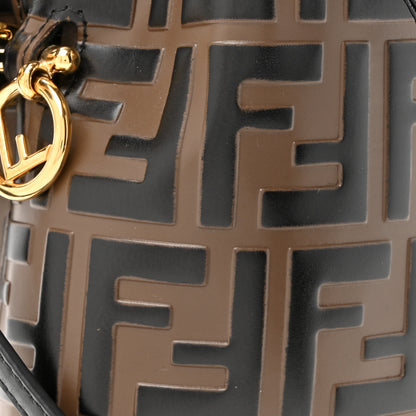Fendi Vitello Liberty F is Fendi Bi-Color FF 1974 Embossed Mini Mon Tresor Bucket Bag Maya Black 8 of 10