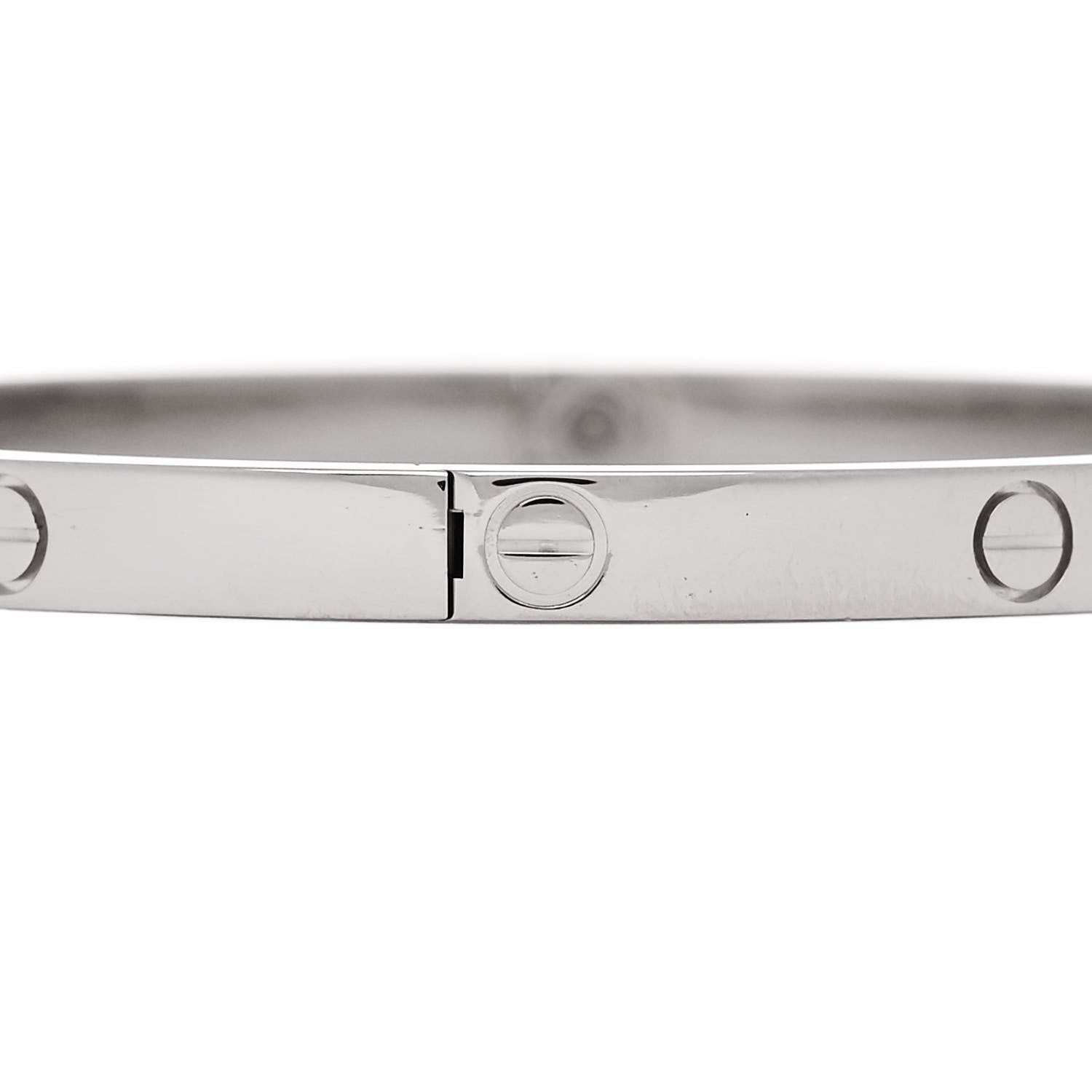 Cartier 18K White Gold Small LOVE Bracelet 15 5 of 8