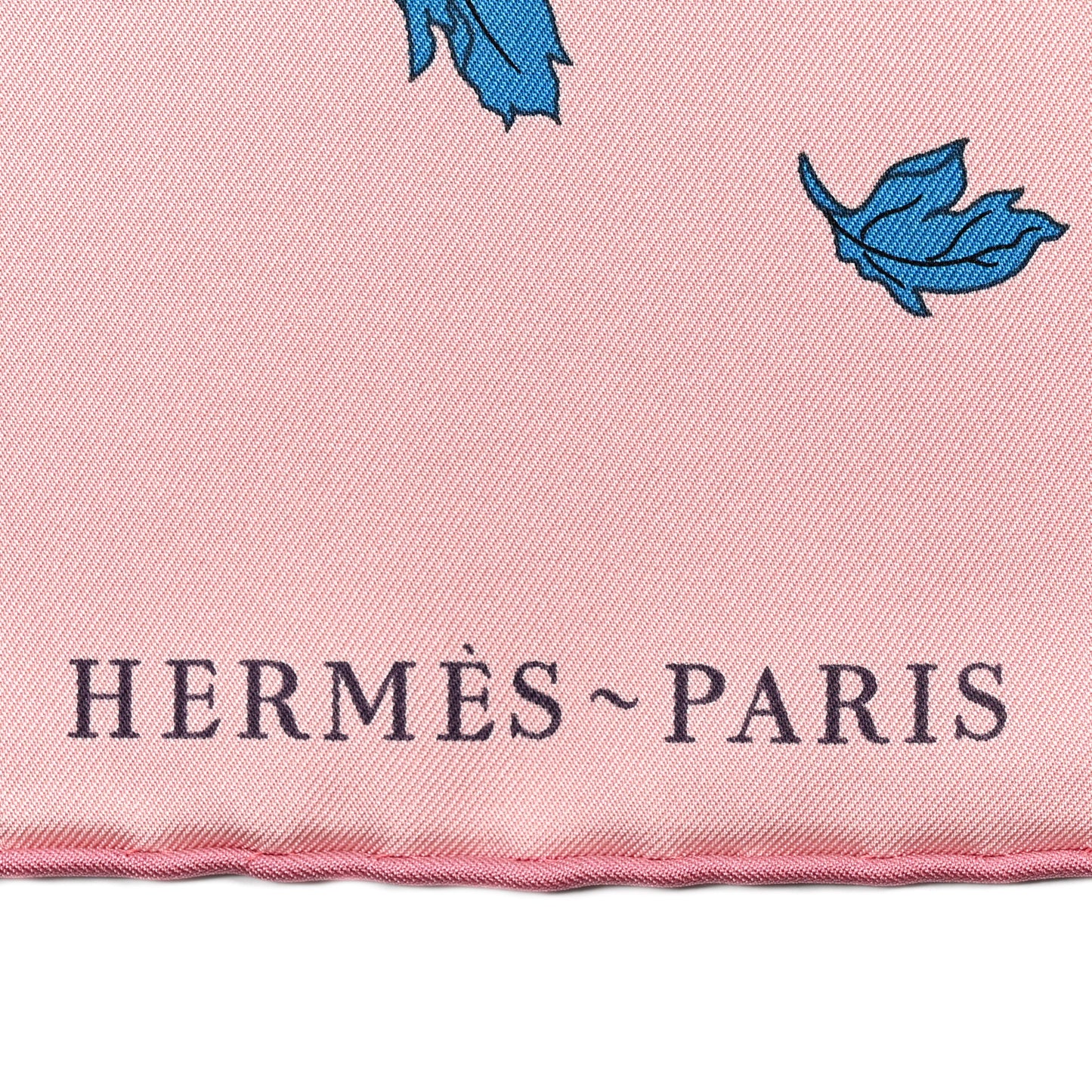 Silk Twill Robe Legere Scarf 90 Rose Hortensia Bleu
