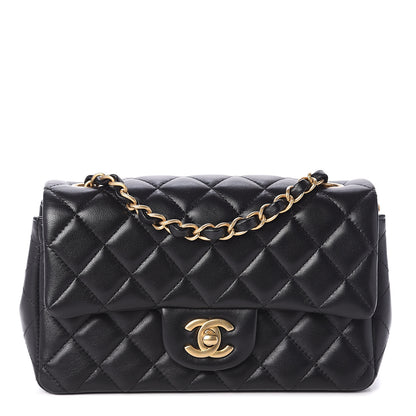 Chanel Lambskin Quilted Mini Rectangular Flap Black 1 of 8