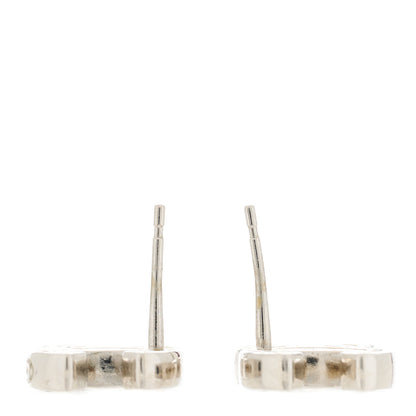 Chanel Baguette Crystal CC Earrings Silver Grey 2 of 5