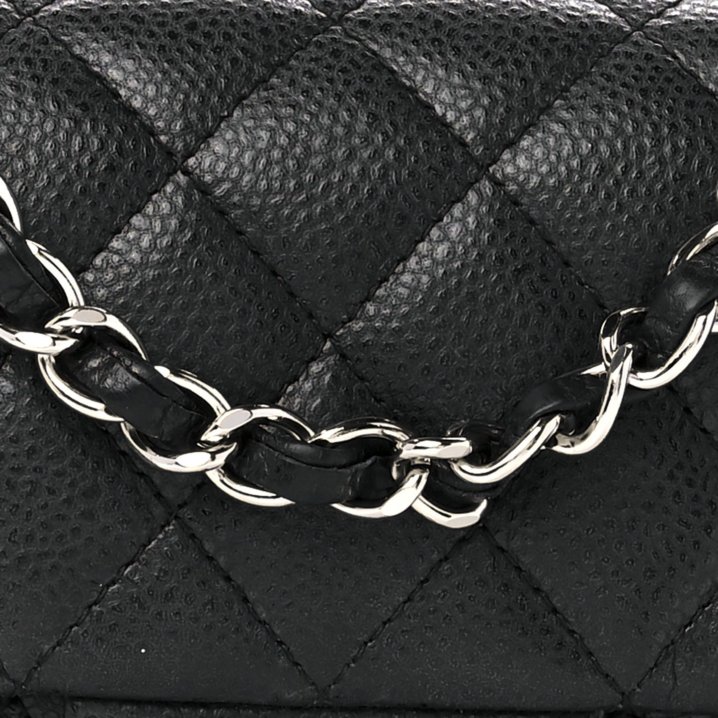 Caviar Quilted Mini Rectangular Flap Black