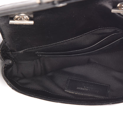 Saint Laurent Sheepskin Matelasse Chevron Monogram Classic Baby Chain Bag Black 5 of 10