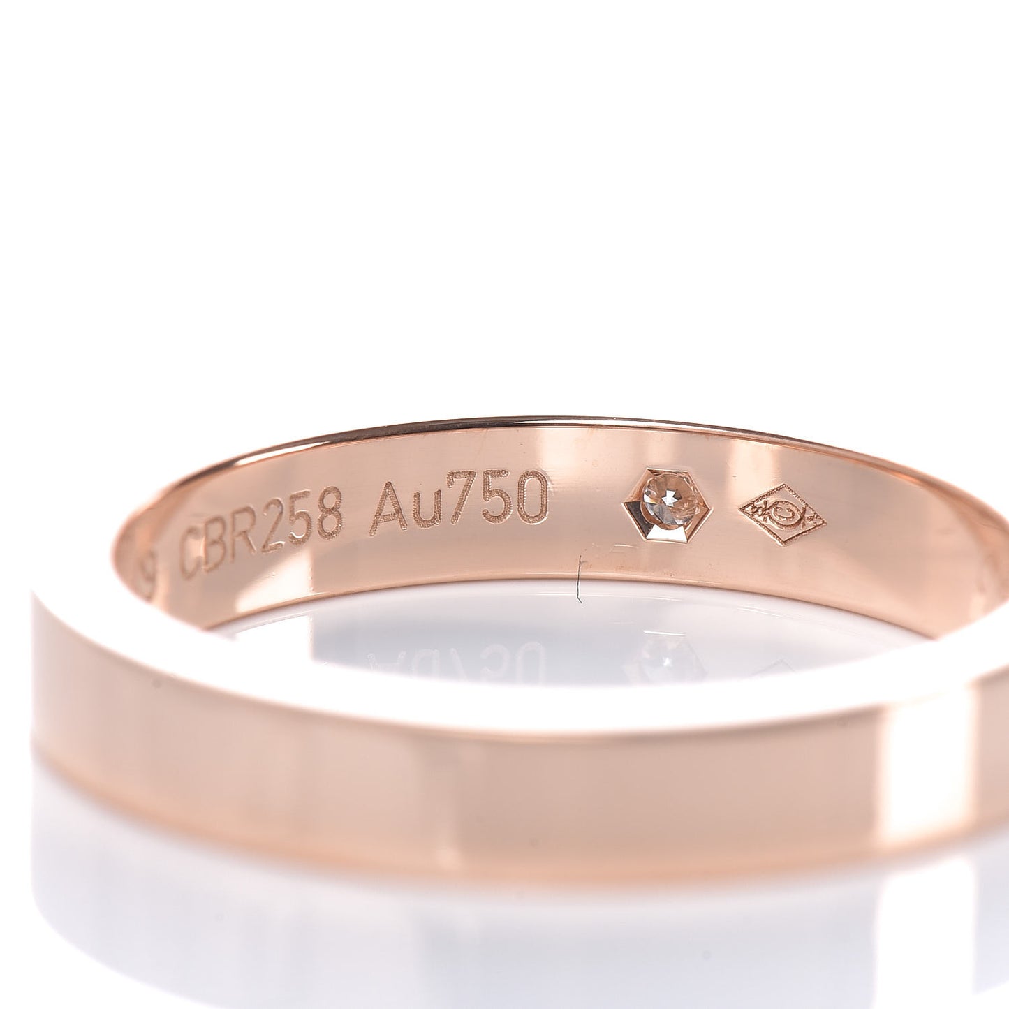 18K Pink Gold Diamond 3mm C De Wedding Band Ring 49 4.75