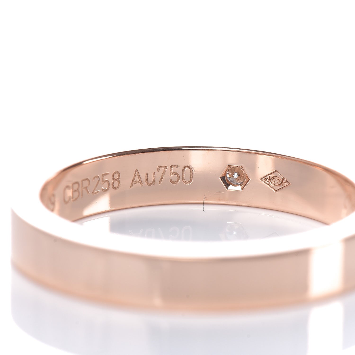 Cartier 18K Pink Gold Diamond 3mm C De Wedding Band Ring 49 4.75 6 of 6