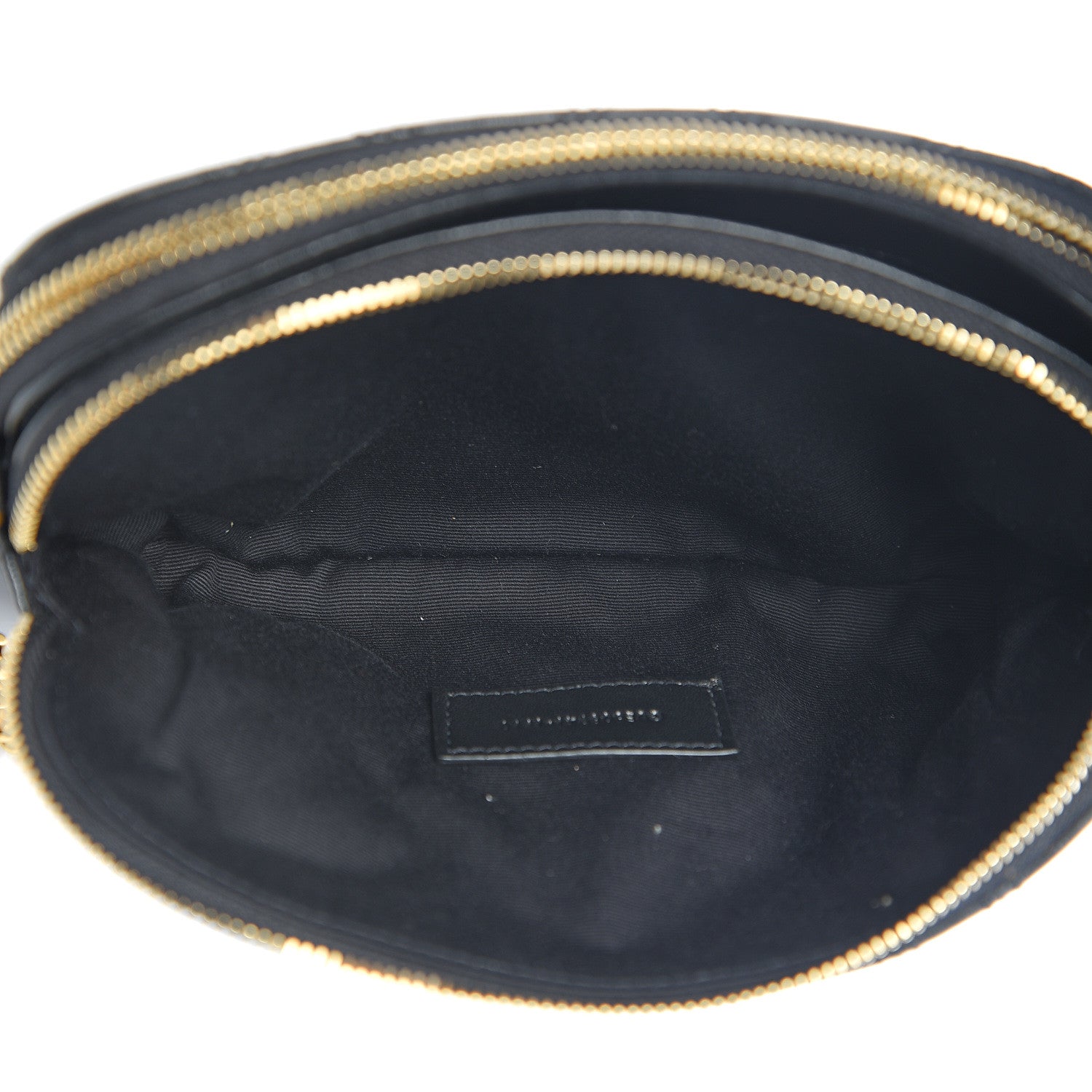 Saint Laurent Grained Lambskin Quilted Mini Becky Double Zip Bag Black 6 of 11