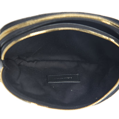 Saint Laurent Grained Lambskin Quilted Mini Becky Double Zip Bag Black 6 of 11