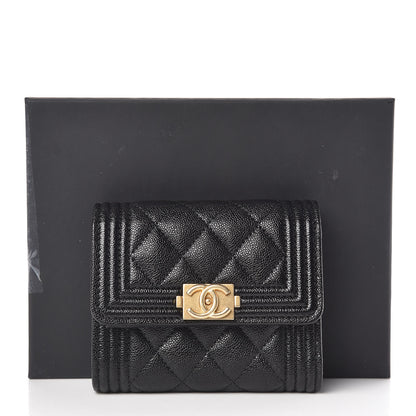 Chanel Caviar Quilted Small Boy Flap Wallet Black 9 of 9