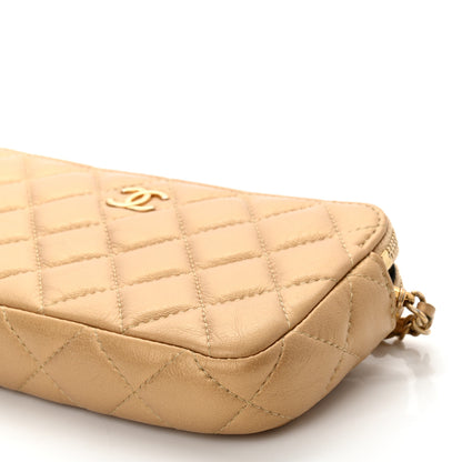 Chanel Metallic Lambskin Quilted Graffiti Small Clutch With Chain Gold 12 of 12