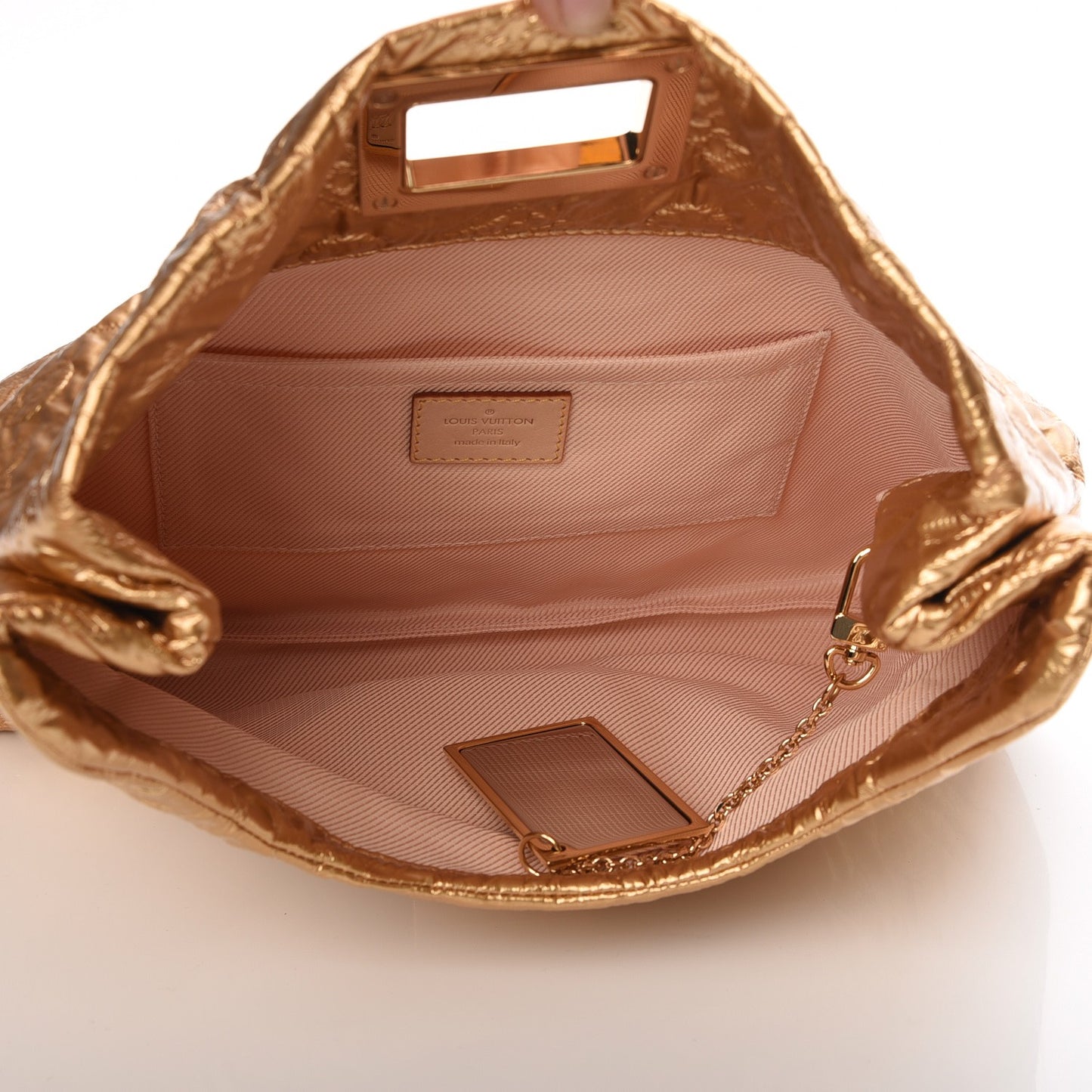 Jacquard Quilted Monogram Altair Clutch Gold
