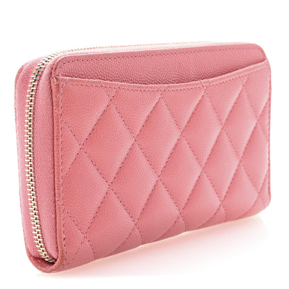 Chanel Caviar Quilted Medium Zip Around Wallet Dark Pink 3 of 8