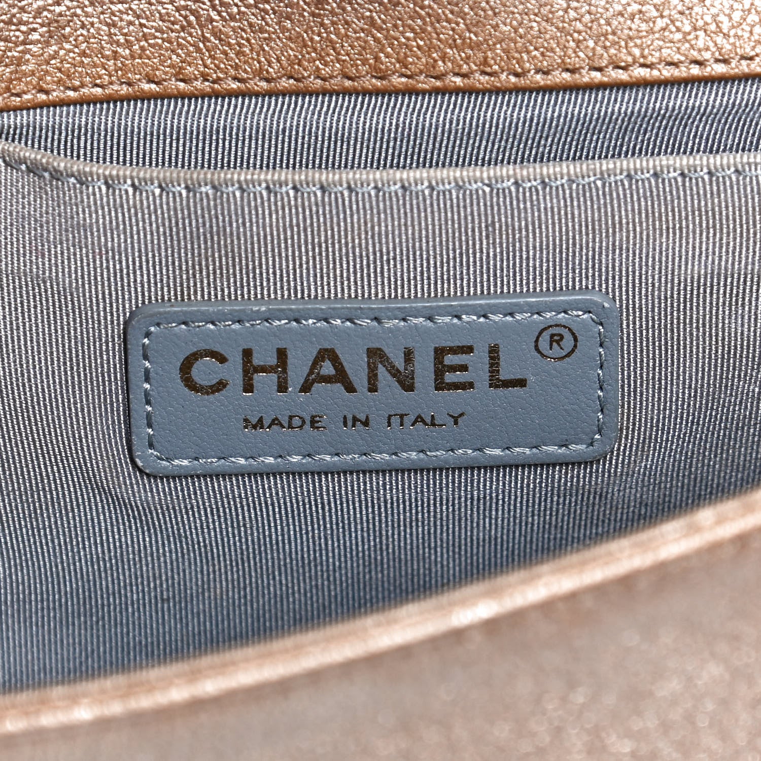 Chanel Metallic Lambskin Small Golden CC Boy Flap Dark Gold 5 of 9
