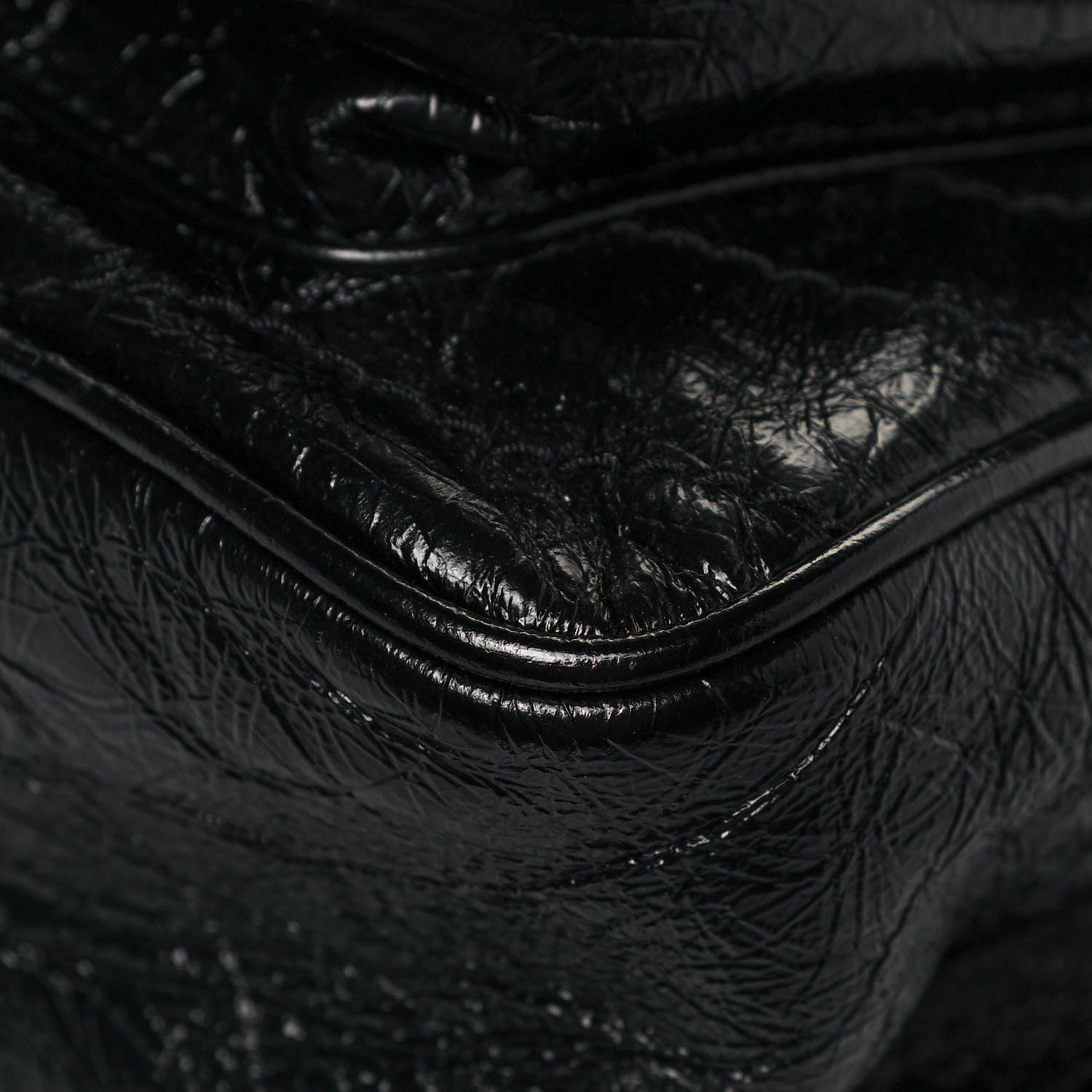 Saint Laurent Crinkled Calfskin Matelasse Monogram Medium Niki Chain Satchel Black 10 of 14