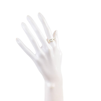 Gucci 18K Yellow Gold Zirconia Powder 7mm Studded Icon Ring 56 7.5 White 2 of 6