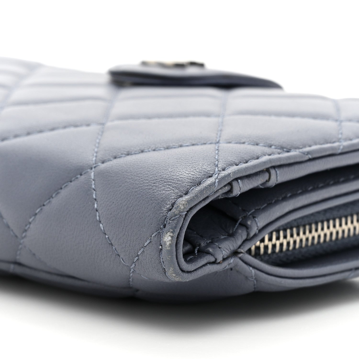 Chanel Lambskin Quilted Zipped Pocket Wallet Lavander 11 of 17