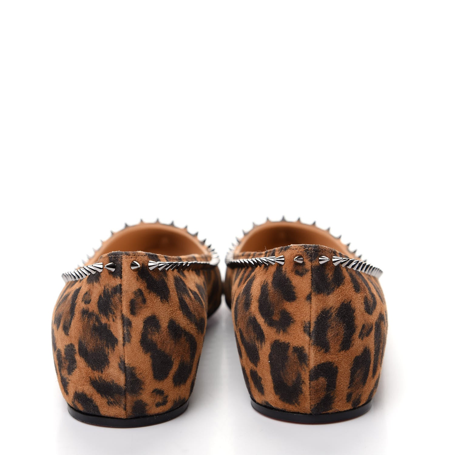 Christian Louboutin Veau Velours Anjalina Flats 39 Leo Gun Metal 7 of 10
