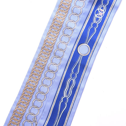 Hermes Silk Maillons Twilly Ciel Bleu Roy Beige 3 of 4