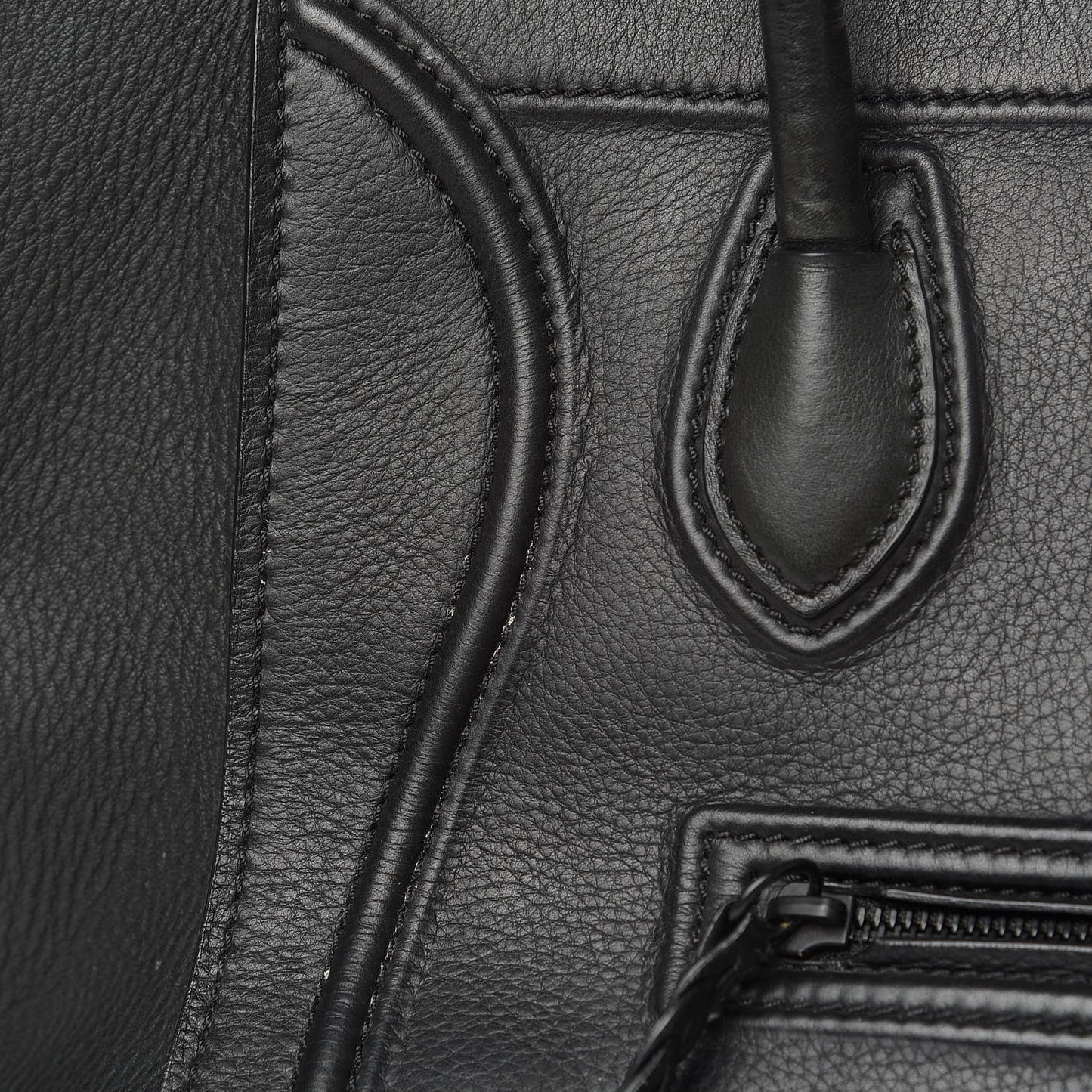 Supple Calfskin Medium Phantom Luggage Black