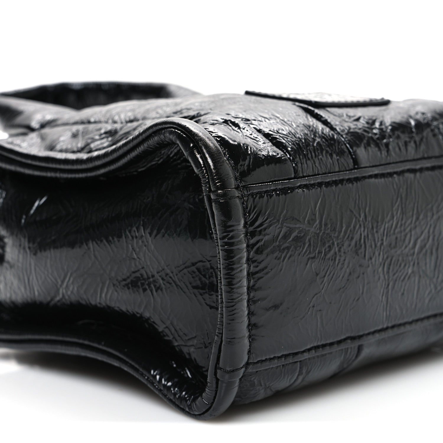 Marc Jacobs Shiny Crinkled Calfskin Mini The Tote Bag Black 9 of 10