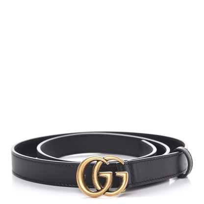 Gucci Calfskin Double G 20mm Belt 85 34 Black 1 of 6