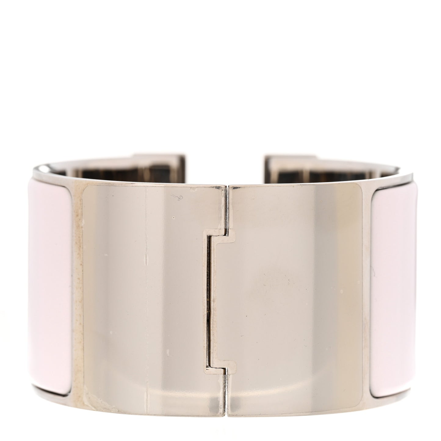 Enamel Extra Wide Clic Clac H Bracelet PM Rose White