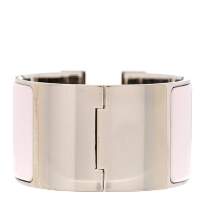 Hermes Enamel Extra Wide Clic Clac H Bracelet PM Rose White 3 of 4