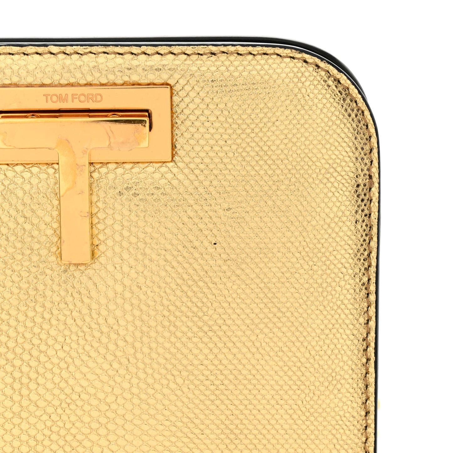 Snakeskin Small Cosmo T Lock Shoulder Bag Gold