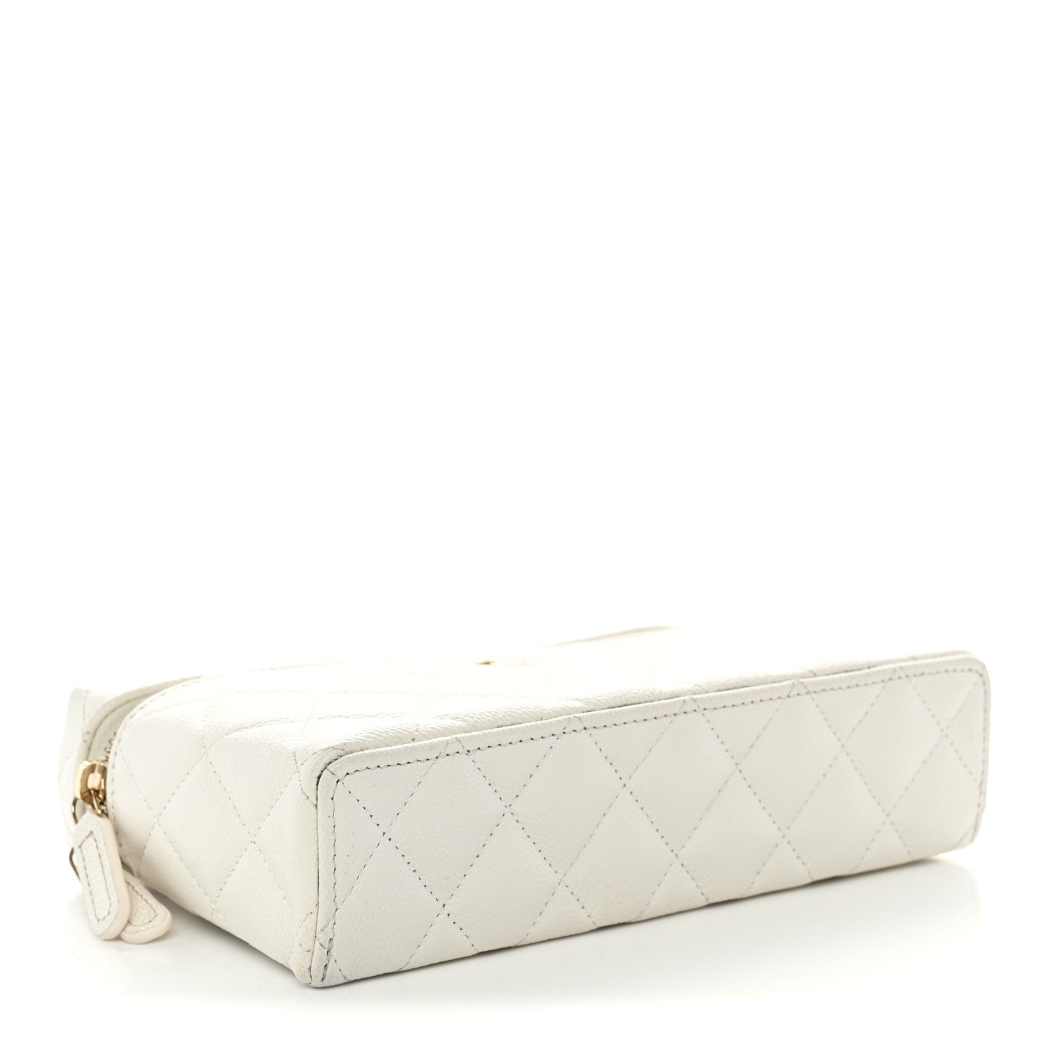 Chanel Caviar Quilted Top Handle Slim Vanity With Chain White 4 of 11