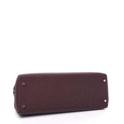 Hermes Togo Kelly Retourne 35 Bordeaux 3 of 9