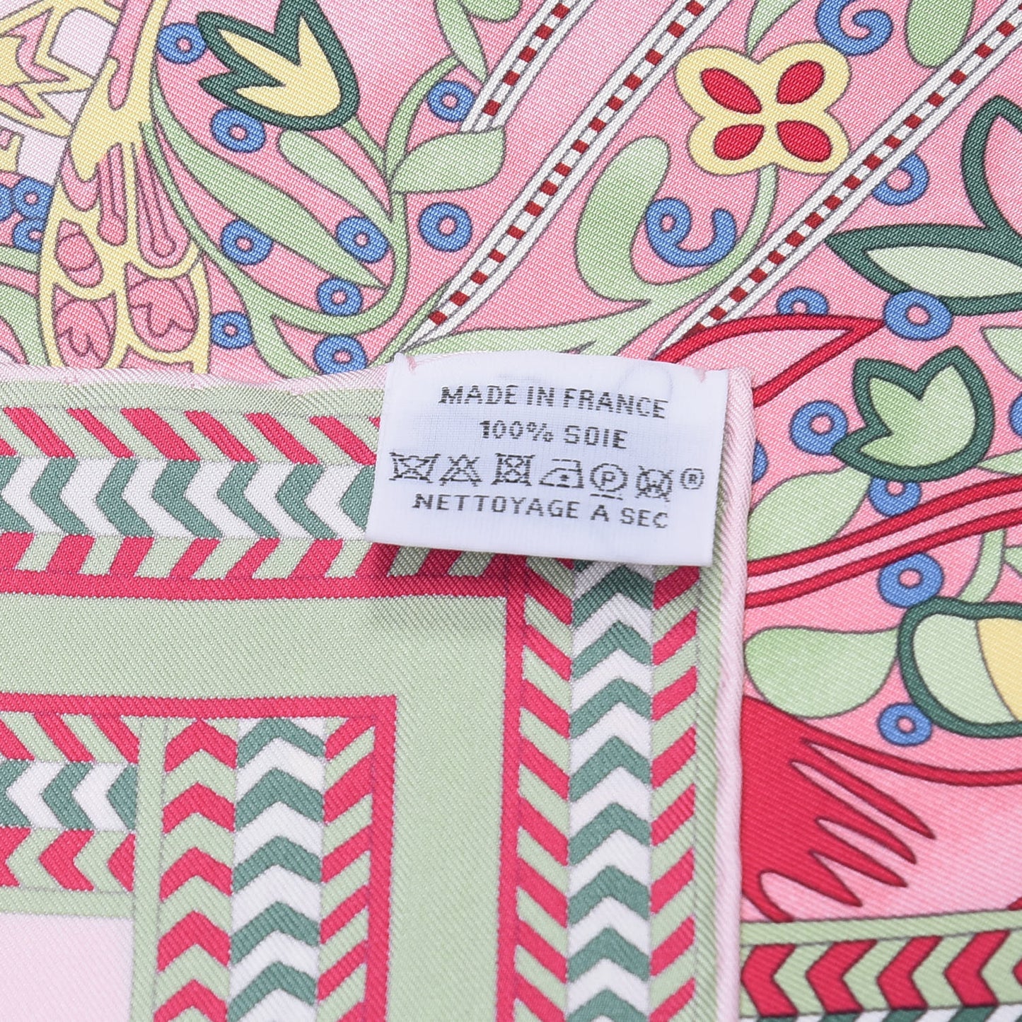 Silk Selle Des Steppes Scarf 90 Rose Pale Bleu Jean