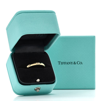 Tiffany 18K Yellow Gold Diamond 2.5mm Tiffany True Band Ring 56 7.5 5 of 5