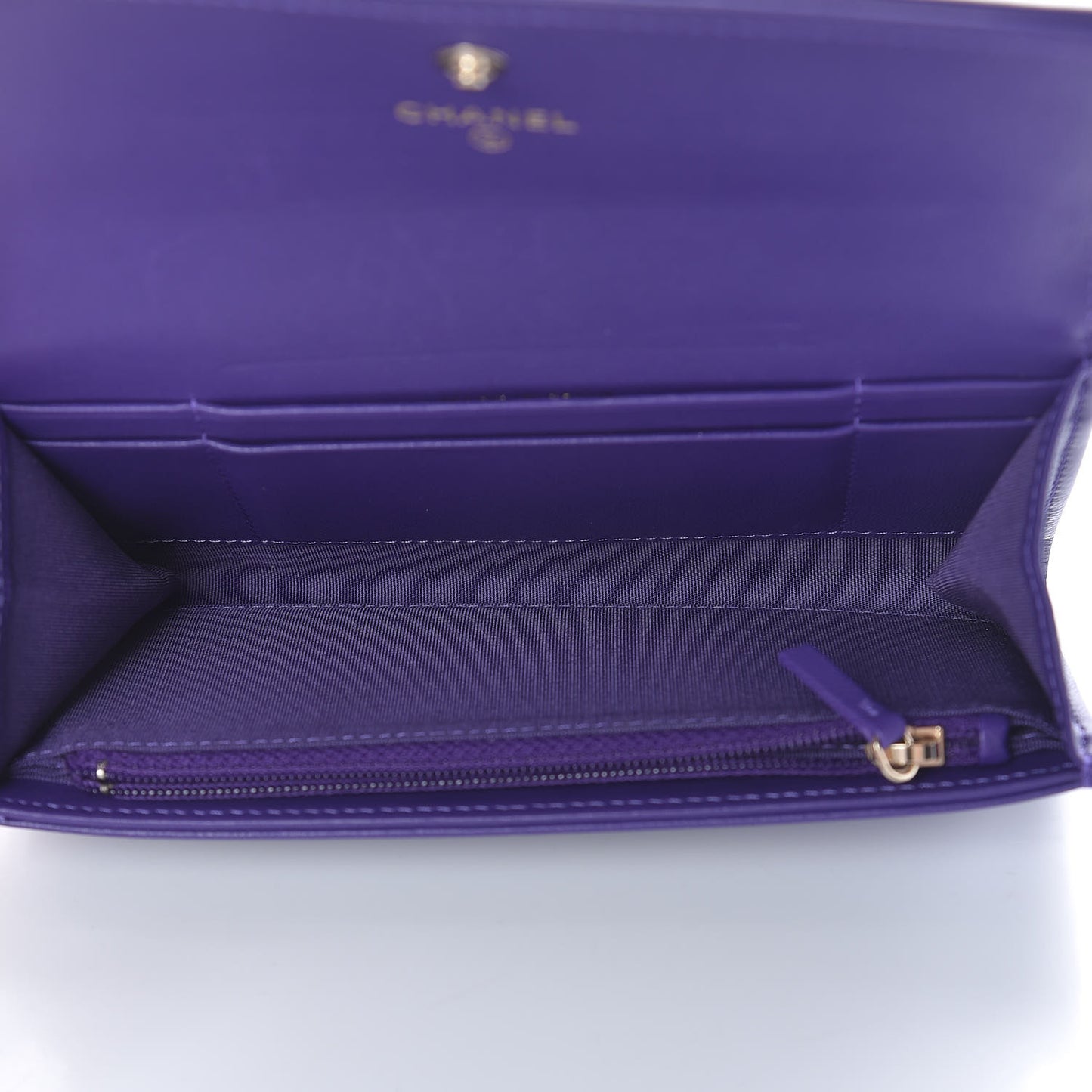 Lambskin Quilted Medium Boy Flap Wallet Purple
