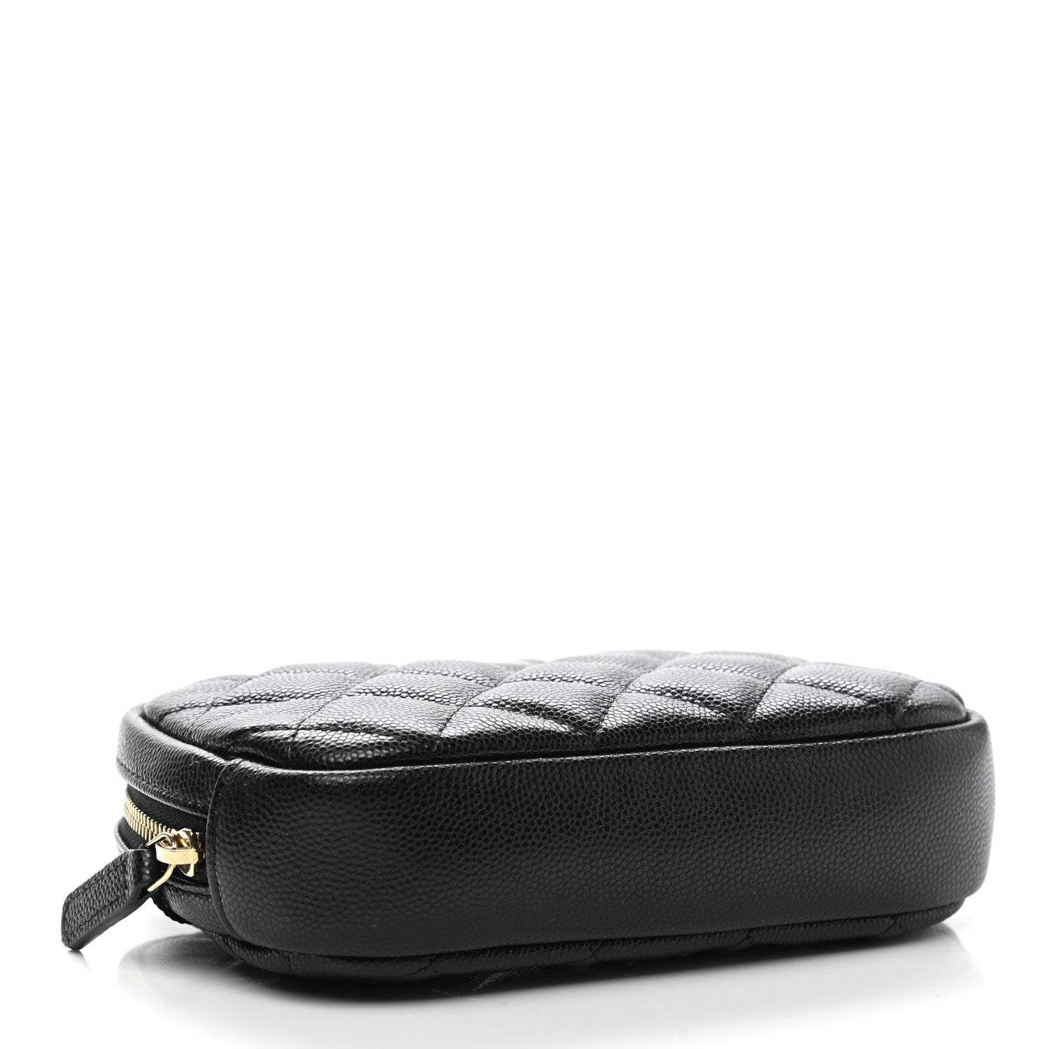Chanel Caviar Quilted Small Curvy Pouch Cosmetic Case Black 4 of 8