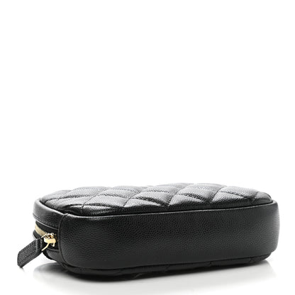 Chanel Caviar Quilted Small Curvy Pouch Cosmetic Case Black 4 of 8