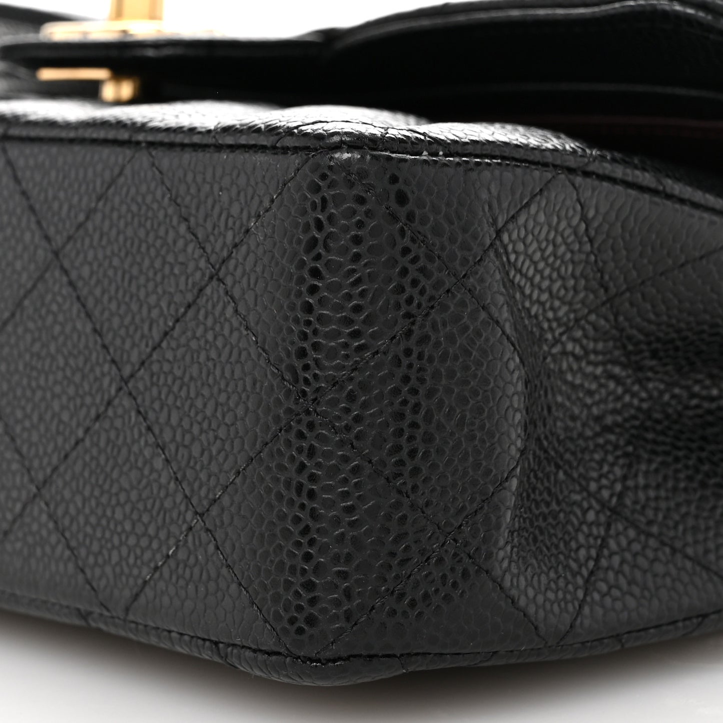 Caviar Quilted Small Double Flap Black