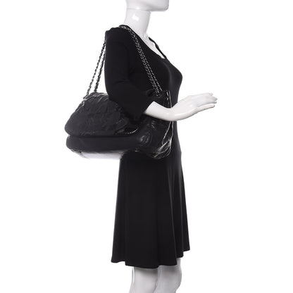 Chanel Lambskin Patent Calfskin Brooklyn Patchwork Accordion Flap Black 2 of 16