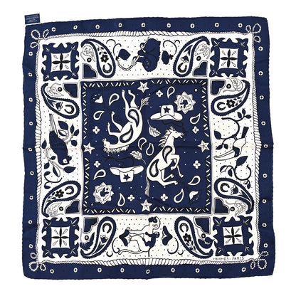 Hermes Silk Animaux Bandana 55 Marine Black White 1 of 3