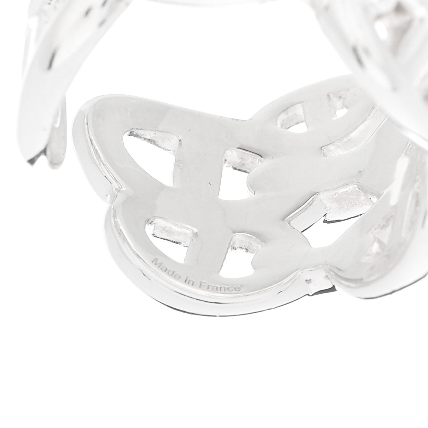 Hermes Sterling Silver GM Chaine d'ncre Enchainee Band Ring 56 7.75 5 of 6