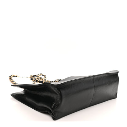 Chanel Glazed Aged Calfskin CC Tote Black 4 of 11