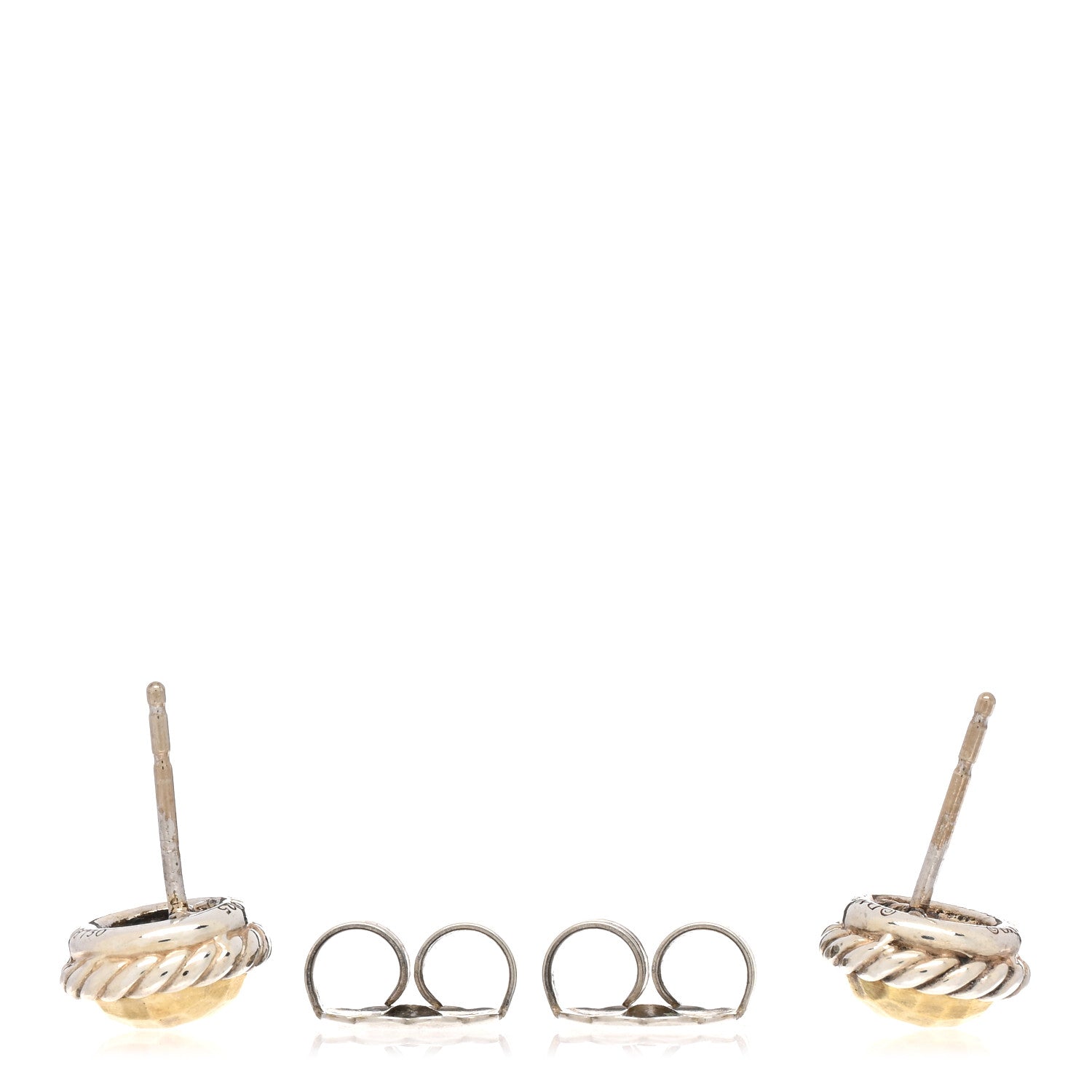 David Yurman Sterling Silver 18K Yellow Gold Petite Chatelaine Earrings 3 of 4