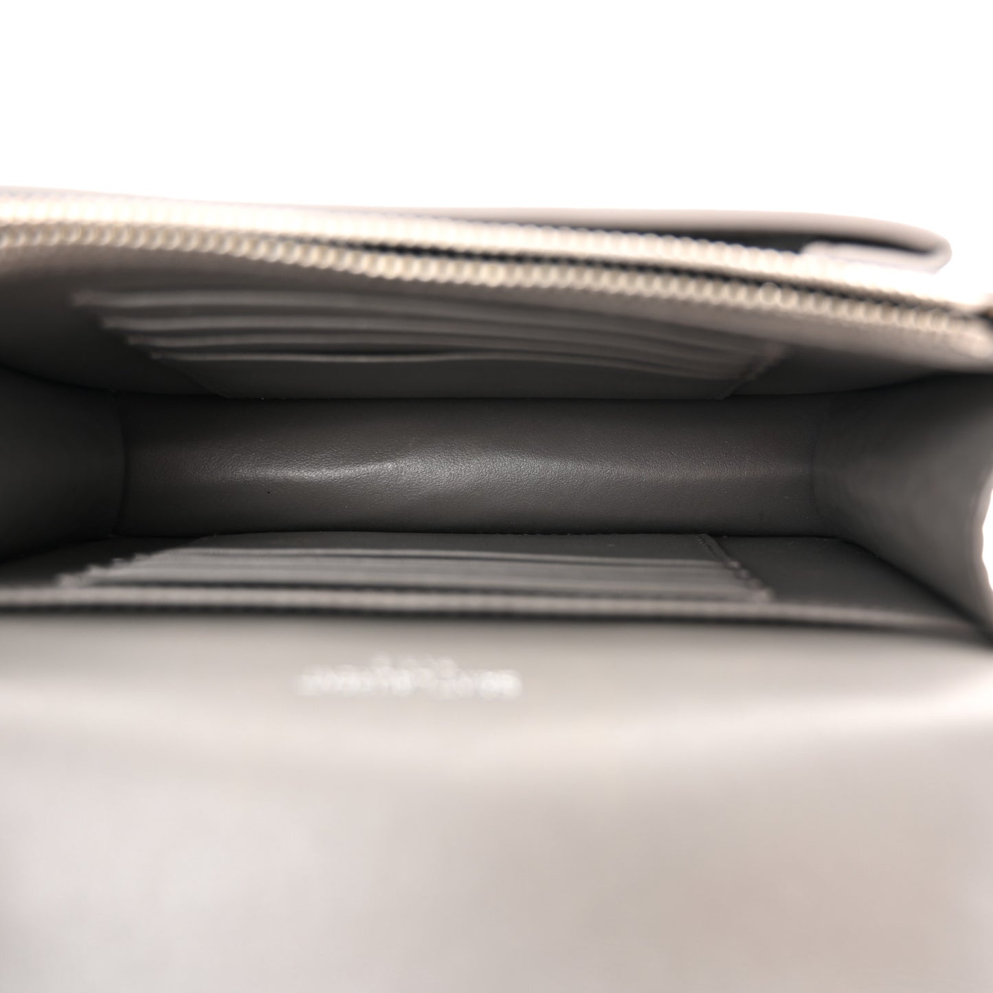 Calfskin Crocodile Embossed Monogram Sunset Chain Wallet Fog