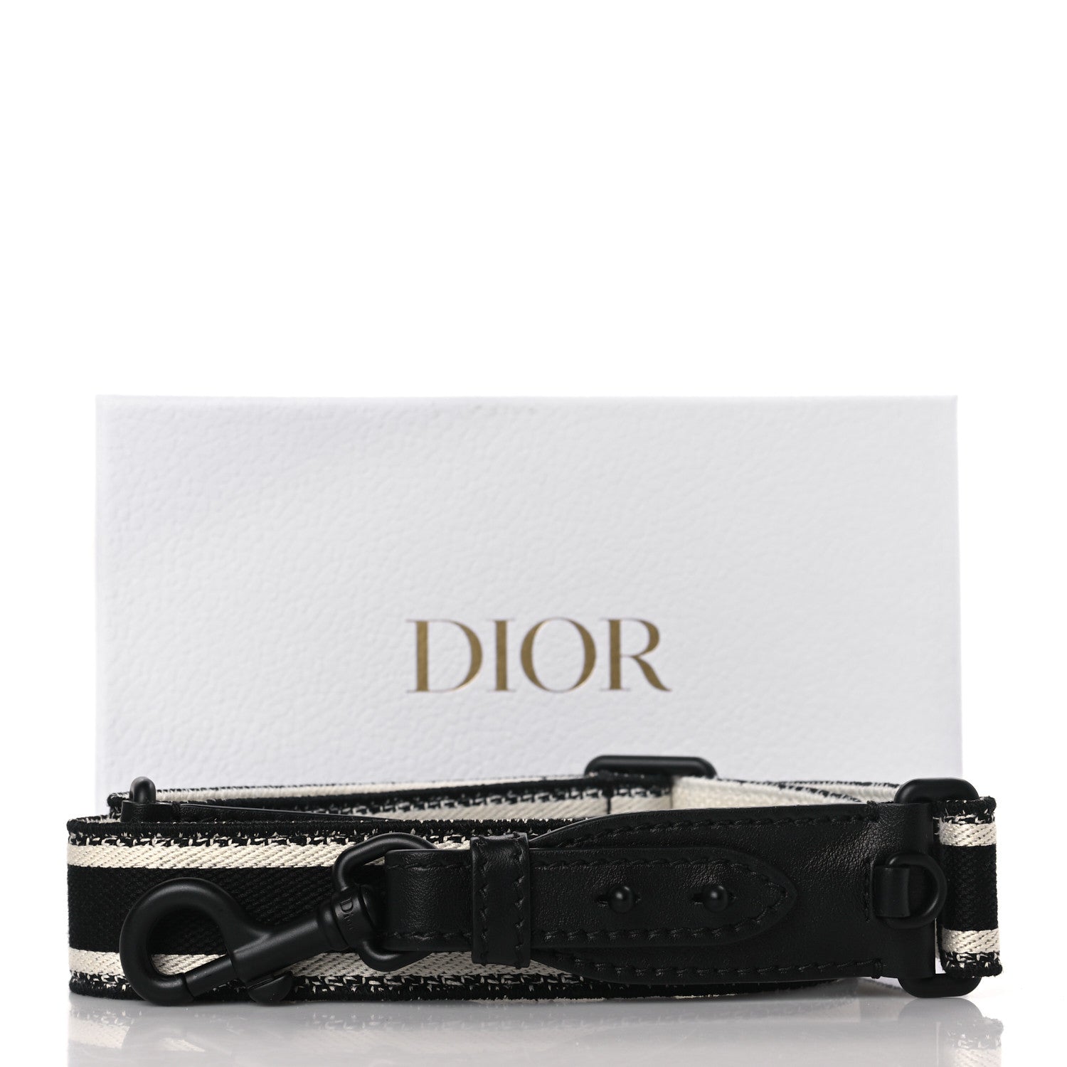 Christian Dior Canvas Embroidered Shoulder Strap Black Ultramatte 5 of 5