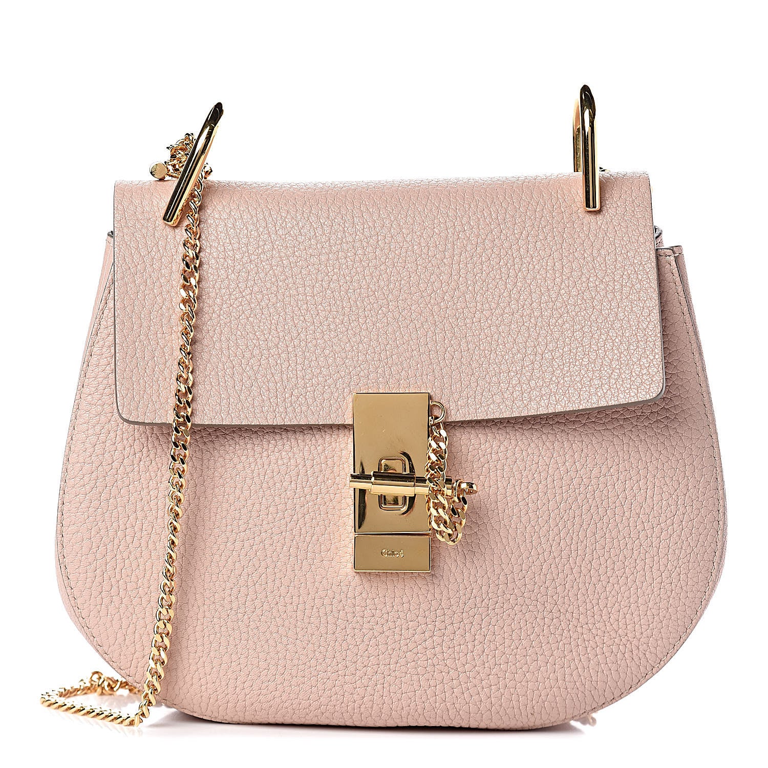 Chloe Grained Lambskin Drew Shoulder Bag Cement Pink 1 of 9