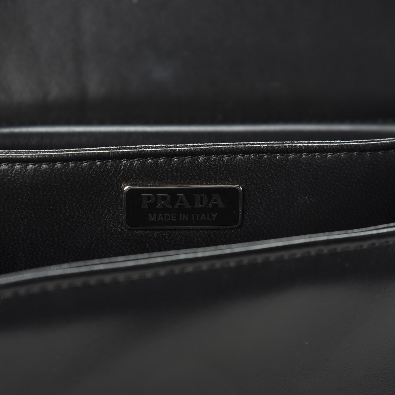 Prada Soft Calfskin Impunture Diagramme Cahier Bag Black 7 of 8