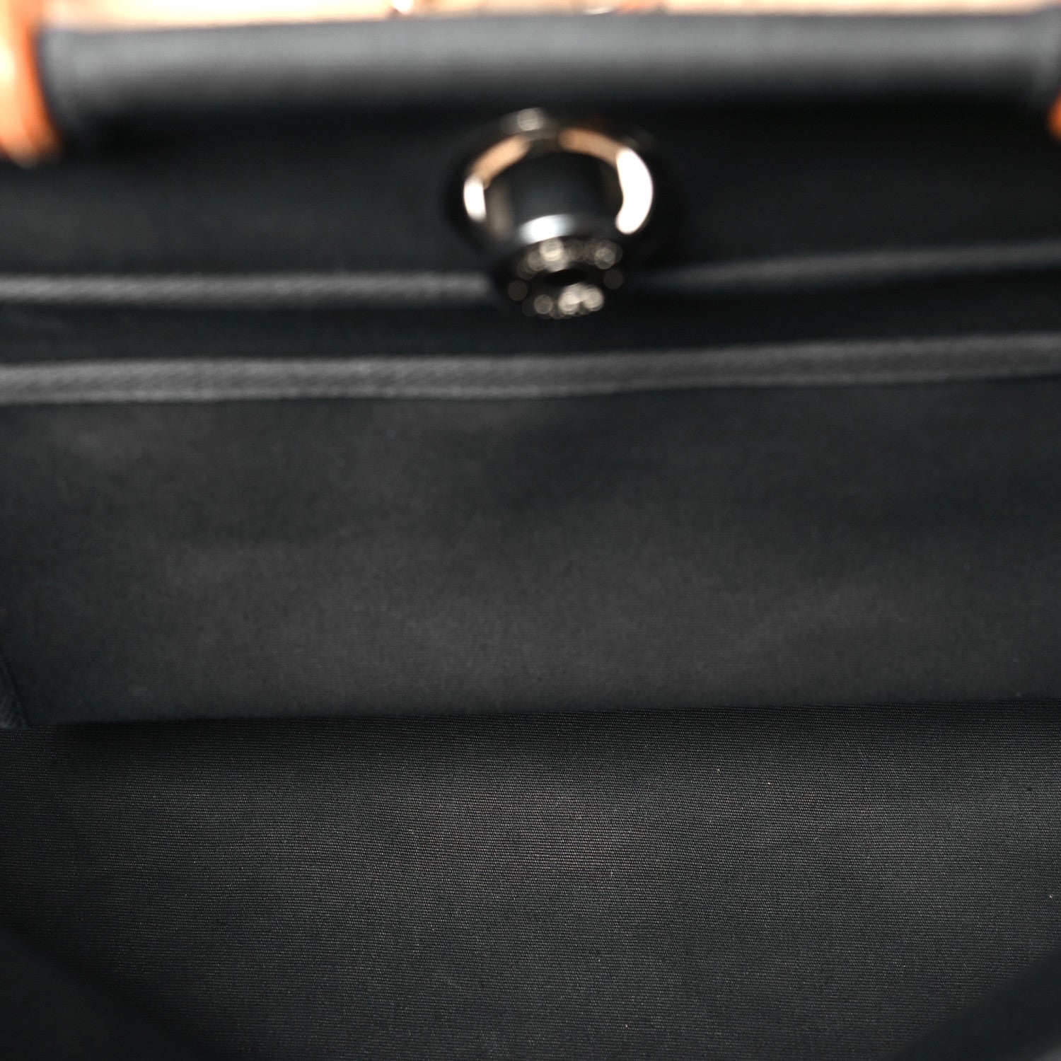 Hermes Toile Vache Calfskin Herbag 30 PM Black Natural 5 of 15